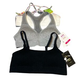 Lot of Sports Bras Girls Small Strappy Back Supersoft Flex Fit Activewear New